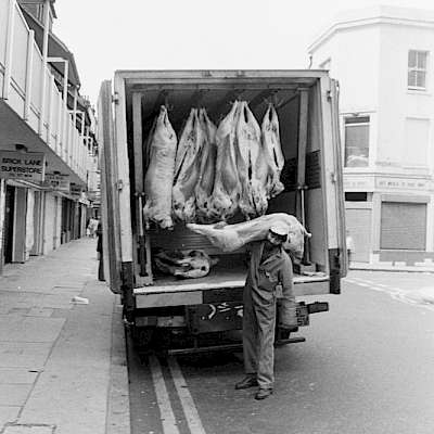 Meat delivery on Brick Lane